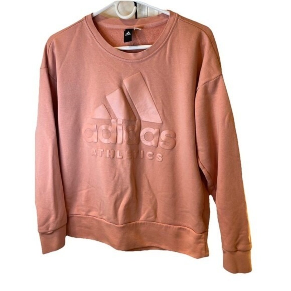 Adidas Athletics Crewneck Sweatshirt Womens Medium Peach Tonal Logo Pullover